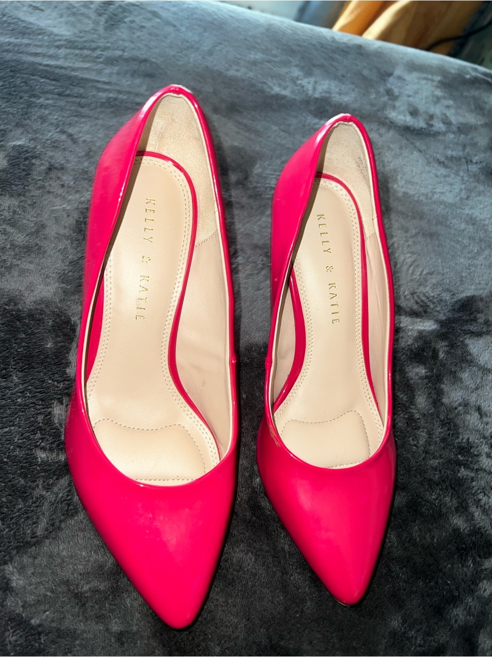 Kelly & Katie Patent Pointed-Toe Pumps in Hot Pink